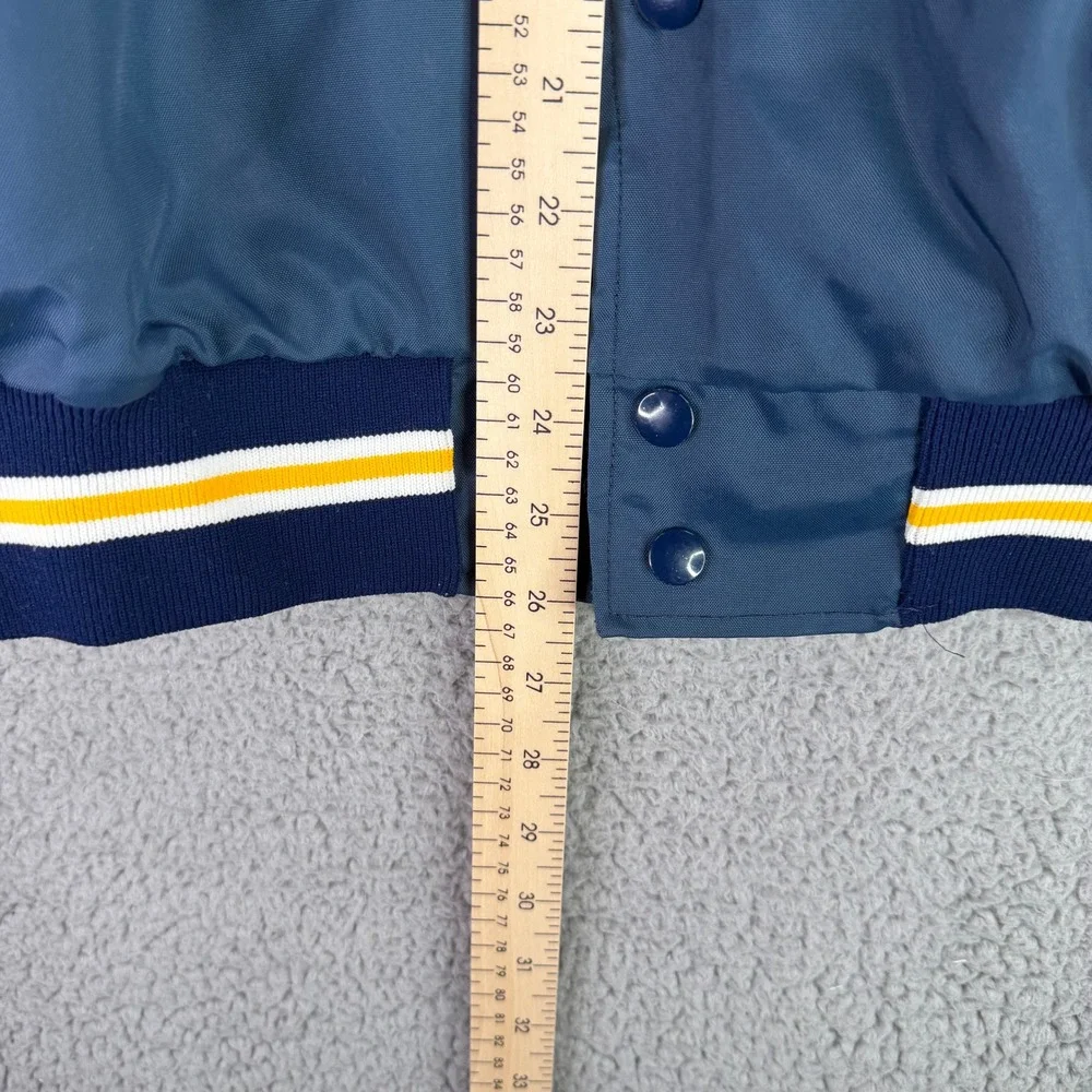 Vintage Notre Dame Fighting Irish Bomber Jacket Mens XL Made‎ in USA Satin Bike